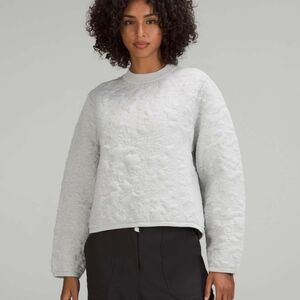 Lululemon Jacquard Multi-Texture Crew Neck Sweater Heathered Vapor Like New